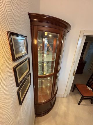 Vitrina Esquinera Cristal, espejo y Madera