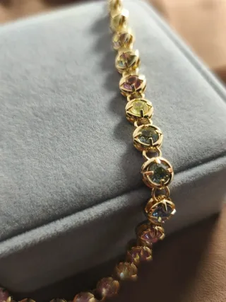 Collar chapado oro 18k piedras multicolor