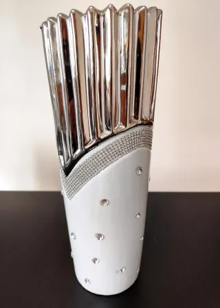 Lote de 3 peças decorativas prateadas