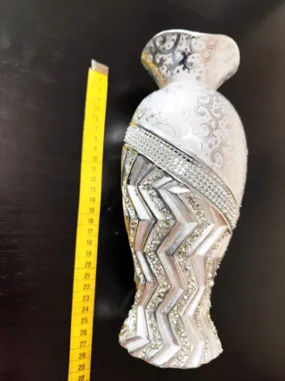 Lote de 3 peças decorativas prateadas