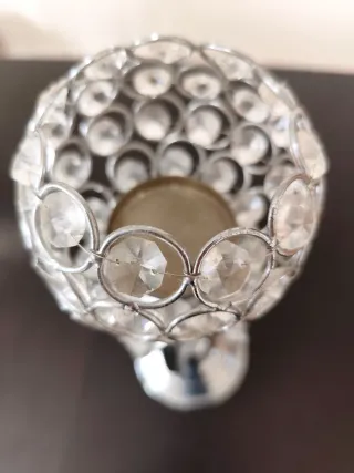 Lote de 3 peças decorativas prateadas