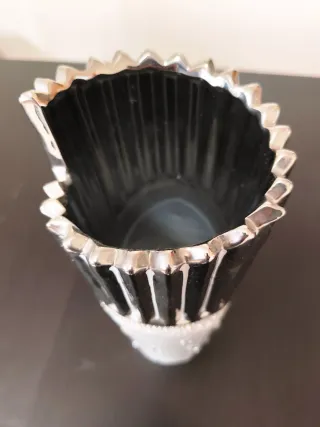 Lote de 3 peças decorativas prateadas