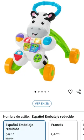 Fisher-Price Cebra parlanchina primeros pasos+6Mes