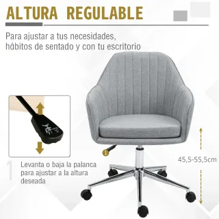 Silla de Oficina Ajustable Gris