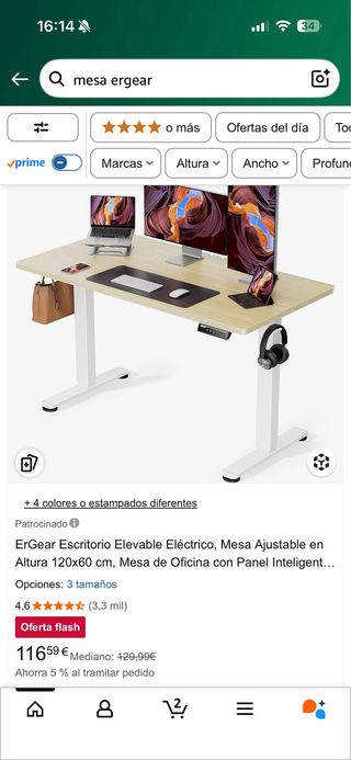 Escritorio Elevable Eléctrico