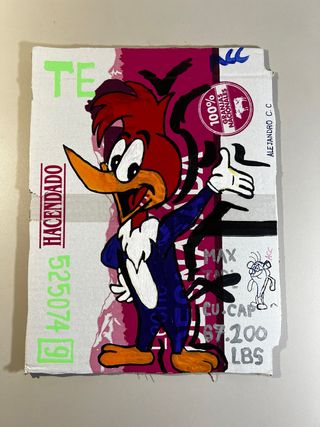 Cartón pintado Woody Woodpecker medidas: 29x22