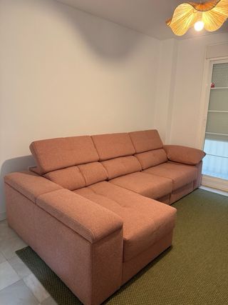 Sofá modular rosa tela