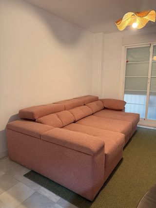 Sofá modular rosa tela