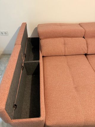 Sofá modular rosa tela