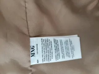 Chaqueta Mango Piel con Pelo Beige