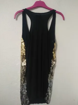 Vestido mini lentejuelas Blanco