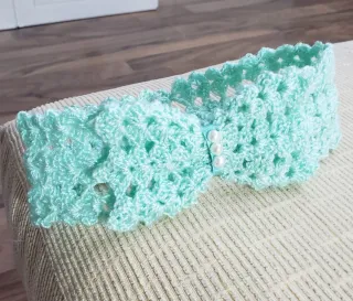 Diadema crochet para bebé niña