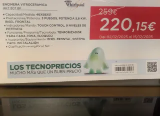 Vitrocerámica Whirlpool Sin estrenar