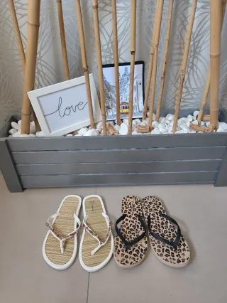 Lote 2 pares chanclas mujer talla 39