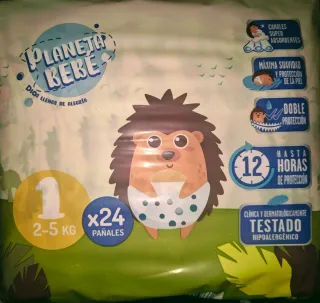 Pañales Planeta Bebé Talla 1 (2-5kg) - 8 paquetes