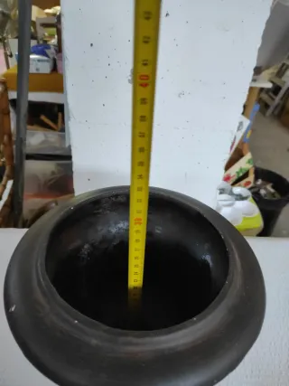 Copa ornamental grande de barro