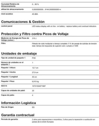 APC Back-UPS ES 550 con batería nueva
