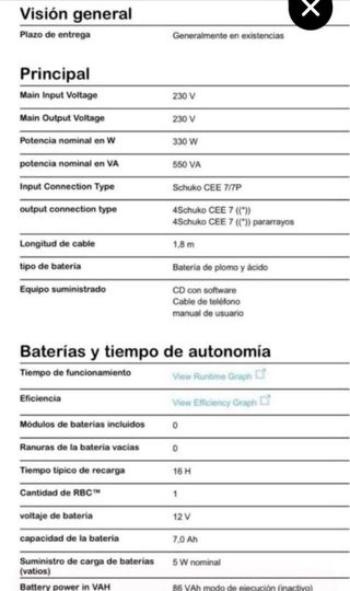 APC Back-UPS ES 550 con batería nueva