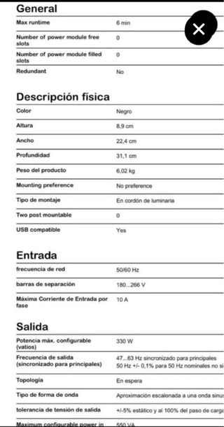 APC Back-UPS ES 550 con batería nueva