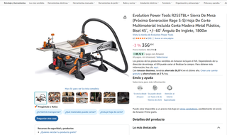 Sierra de mesa Evolution R255TBL+ Mejorada