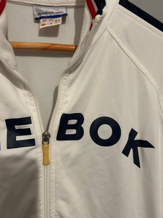 Sudadera Reebok Blanca y Azul