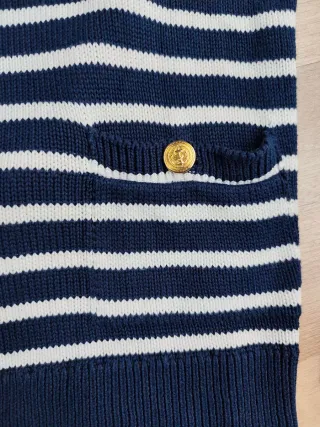 Cárdigan Zara Rayas Azul Marino Talla M