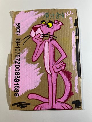 Cartón pintado Pink Panther medidas: 25x18