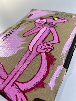Cartón pintado Pink Panther medidas: 25x18