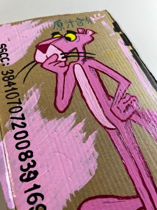 Cartón pintado Pink Panther medidas: 25x18