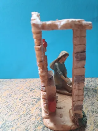 Figura Belén horno y mujer amasando