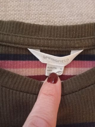 Camiseta Springfield canalé rayas M