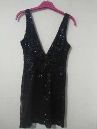 Vestido Mini Baluoke Negro Lentejuelas