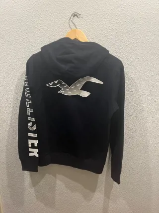 Sudadera Hollister niño negra con logo