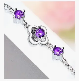 Pulsera trébol plateada galvanizada