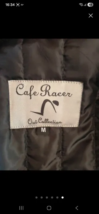 Chaqueta Cuero Moto Café Racer Talla M