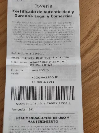 Anillo Tous Puppies oro blanco diamante T12 alianz