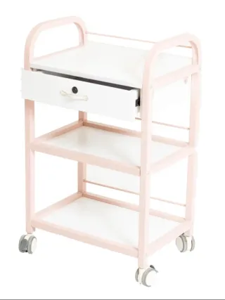 Carrito Auxiliar blanco , rosado y verde