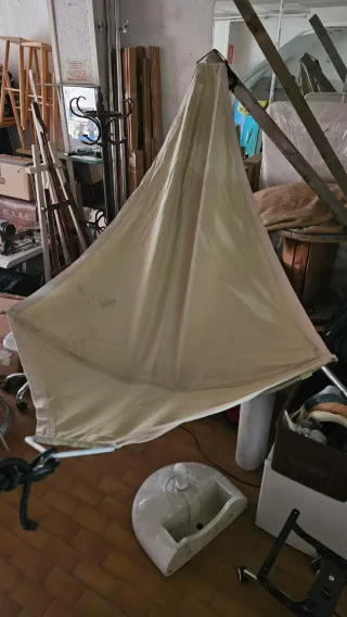 Hamaca de jardín beige y gris