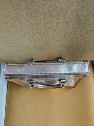 Bolso Transparente Plateado