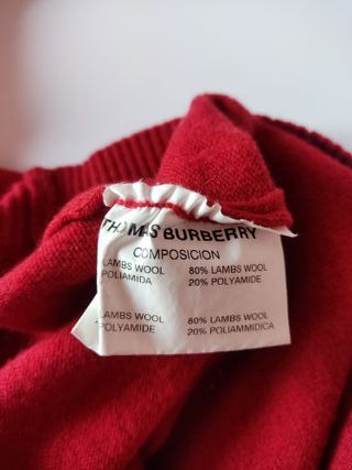 Jersey Thomas Burberry Lana Rojo Talla M