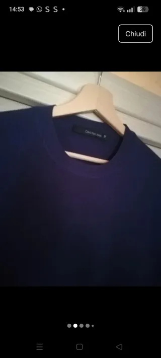 Maglioncino Calvin Klein viola e grigio