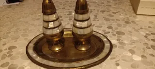 Set Pepe Sale Vintage Ottone Madreperla