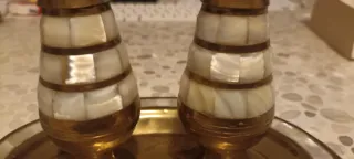 Set Pepe Sale Vintage Ottone Madreperla