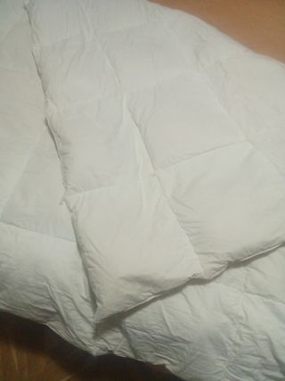 Edredón plumón matrimonial blanco