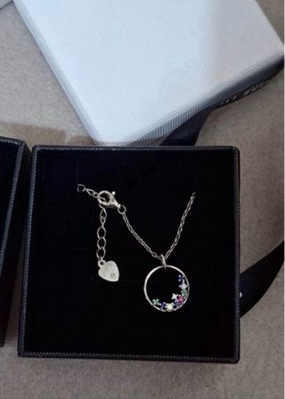 Collar Plata y pendientes.Círculo Multicolor