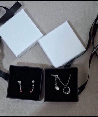 Collar Plata y pendientes.Círculo Multicolor
