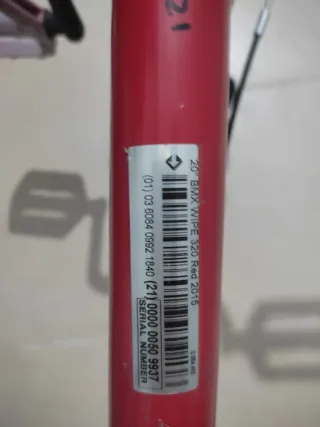 Bicicleta Bmx Roja 20 pulgadas