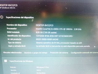 HP ELITEBOOK CORE I5 VPRO-8GB RAM-SSD 240GB-14"