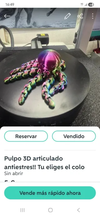 2 Pulpos Articulados 3D Multicolor