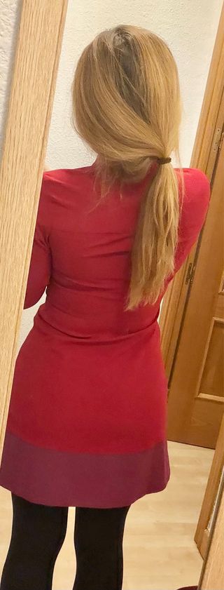 Vestido mini rojo y morado Talla XS